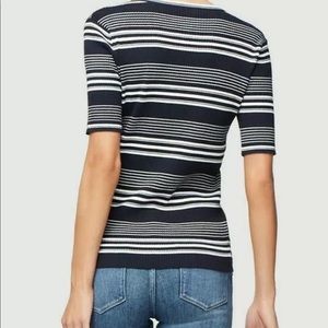 Frame stripe rib knit tee